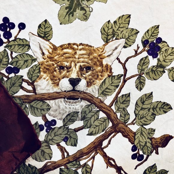 Daniel la Foret Hunting Theme Rolled Silk Twill Large Square Scarf - Picture 9 of 14